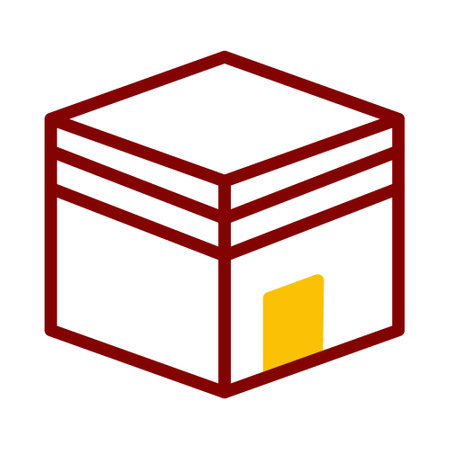 kaaba icon duotone red yellow style ramadan illustration vector element and symbol perfect. Icon sign from modern collection for web.のイラスト素材
