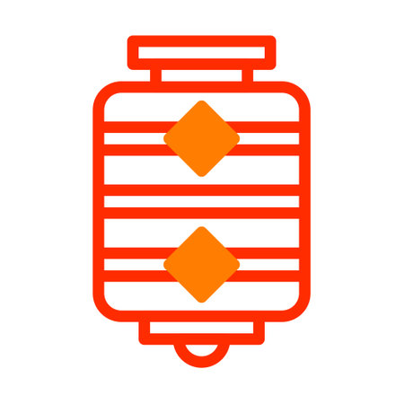 lantern icon duotone red style chinese new year illustration vector perfect. Icon sign from modern collection for web. Nice design perfectのイラスト素材