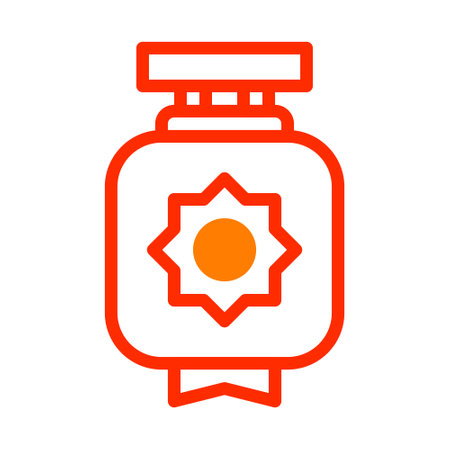 lantern icon duotone red style chinese new year illustration vector perfect. Icon sign from modern collection for web. Nice design perfectのイラスト素材