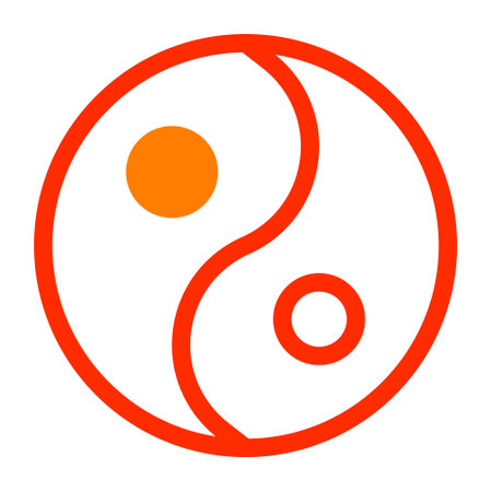 yin and yang icon duotone red style chinese new year illustration vector perfect. Icon sign from modern collection for web. Nice design perfectのイラスト素材