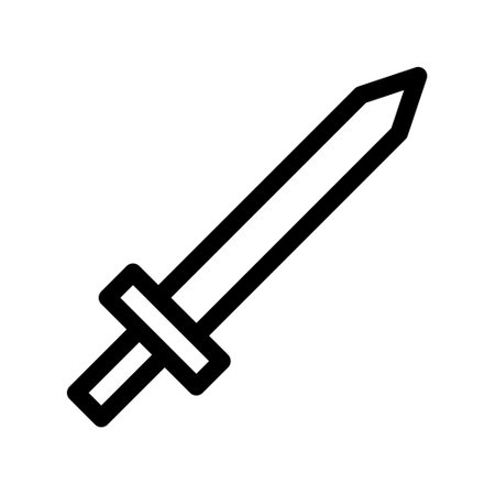 sword icon outline style military illustration vector army element and symbol perfect. Icon sign from modern collection for web.のイラスト素材