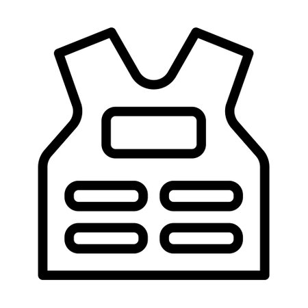 armor icon outline style military illustration vector army element and symbol perfect. Icon sign from modern collection for web.のイラスト素材