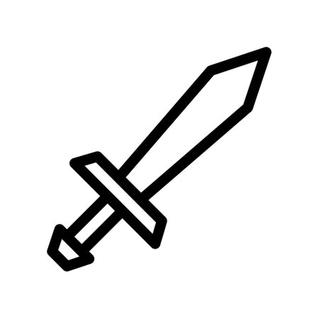sword icon outline style military illustration vector army element and symbol perfect. Icon sign from modern collection for web.のイラスト素材