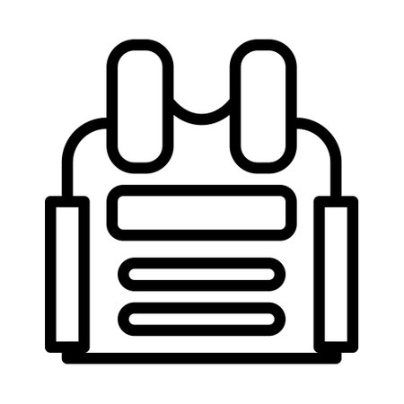 armor icon outline style military illustration vector army element and symbol perfect. Icon sign from modern collection for web.のイラスト素材