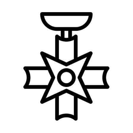 medal icon outline style military illustration vector army element and symbol perfect. Icon sign from modern collection for web.のイラスト素材
