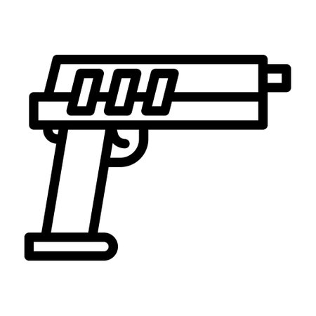 gun icon outline style military illustration vector army element and symbol perfect. Icon sign from modern collection for web.のイラスト素材