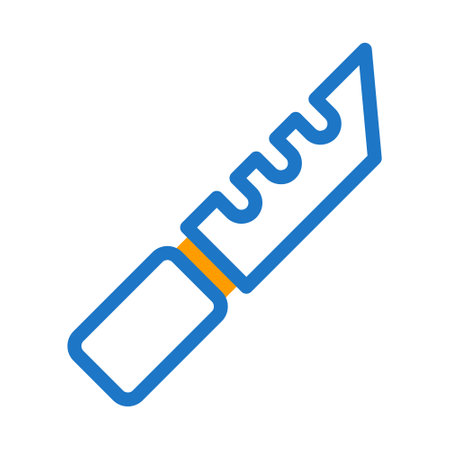 knife icon duotone blue orange style military illustration vector army element and symbol perfect. Icon sign from modern collection for web.のイラスト素材
