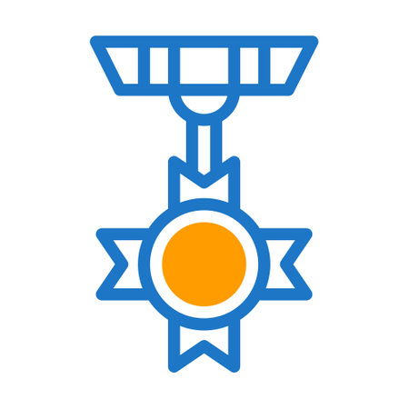 medal icon duotone blue orange style military illustration vector army element and symbol perfect. Icon sign from modern collection for web.のイラスト素材