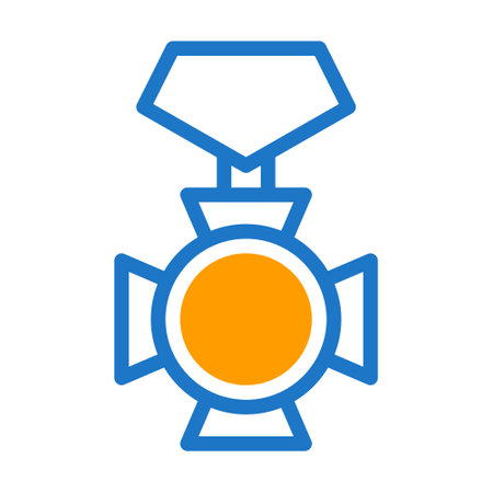 medal icon duotone blue orange style military illustration vector army element and symbol perfect. Icon sign from modern collection for web.のイラスト素材