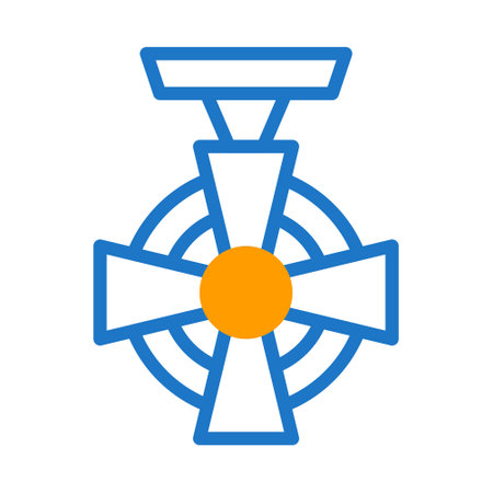 medal icon duotone blue orange style military illustration vector army element and symbol perfect. Icon sign from modern collection for web.のイラスト素材