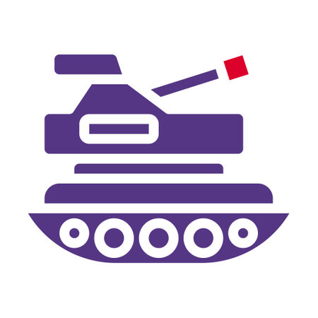 tank icon solid red purple style military illustration vector army element and symbol perfect. Icon sign from modern collection for web.のイラスト素材