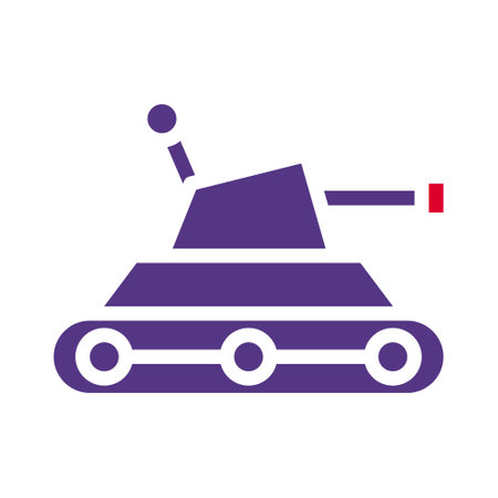 tank icon solid red purple style military illustration vector army element and symbol perfect. Icon sign from modern collection for web.のイラスト素材