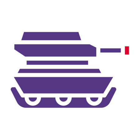 tank icon solid red purple style military illustration vector army element and symbol perfect. Icon sign from modern collection for web.のイラスト素材