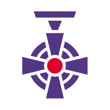 medal icon solid red purple style military illustration vector army element and symbol perfect. Icon sign from modern collection for web.のイラスト素材