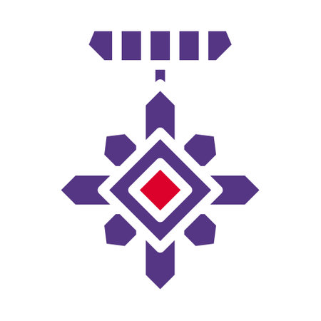 medal icon solid red purple style military illustration vector army element and symbol perfect. Icon sign from modern collection for web.のイラスト素材