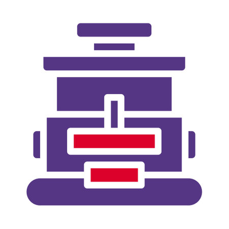 backpack icon solid red purple style military illustration vector army element and symbol perfect. Icon sign from modern collection for web.のイラスト素材