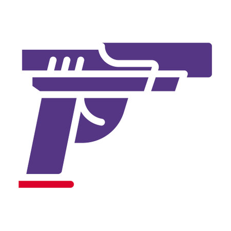 gun icon solid red purple style military illustration vector army element and symbol perfect. Icon sign from modern collection for web.のイラスト素材