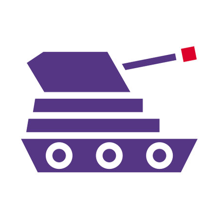 tank icon solid red purple style military illustration vector army element and symbol perfect. Icon sign from modern collection for web.のイラスト素材