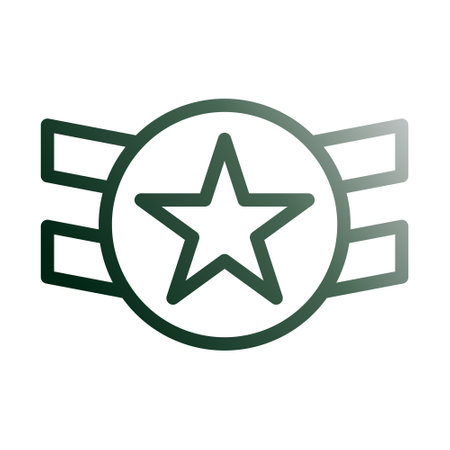 badge icon gradient green white style military illustration vector army element and symbol perfect. Icon sign from modern collection for web.のイラスト素材