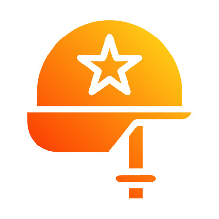 helmet icon solid gradient red style military illustration vector army element and symbol perfect. Icon sign from modern collection for web.のイラスト素材