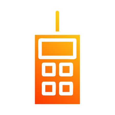 walkie talkie icon solid gradient red style military illustration vector army element and symbol perfect. Icon sign from modern collection for web.のイラスト素材