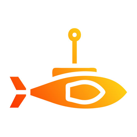 submarine icon solid gradient red style military illustration vector army element and symbol perfect. Icon sign from modern collection for web.のイラスト素材