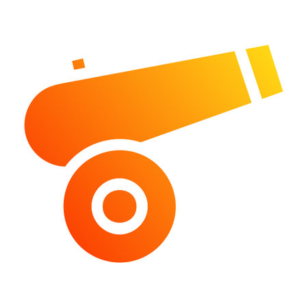 cannon icon solid gradient red style military illustration vector army element and symbol perfect. Icon sign from modern collection for web.のイラスト素材