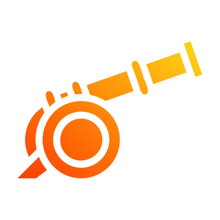 cannon icon solid gradient red style military illustration vector army element and symbol perfect. Icon sign from modern collection for web.のイラスト素材