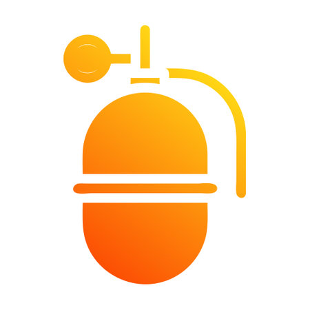 grenade icon solid gradient red style military illustration vector army element and symbol perfect. Icon sign from modern collection for web.のイラスト素材