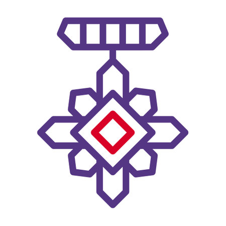 medal icon duocolor red purple style military illustration vector army element and symbol perfect. Icon sign from modern collection for web.のイラスト素材