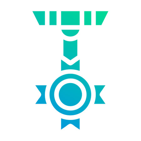medal icon solid gradient green blue style military illustration vector army element and symbol perfect. Icon sign from modern collection for web.のイラスト素材