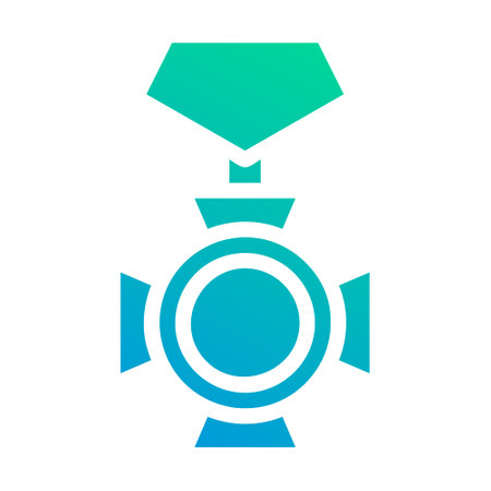 medal icon solid gradient green blue style military illustration vector army element and symbol perfect. Icon sign from modern collection for web.のイラスト素材