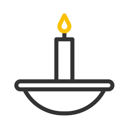 candle icon duocolor grey yellow style ramadan illustration vector element and symbol perfect. Icon sign from modern collection for web.のイラスト素材