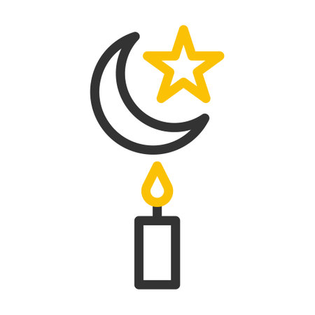candle icon duocolor grey yellow style ramadan illustration vector element and symbol perfect. Icon sign from modern collection for web.のイラスト素材