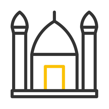 mosque icon duocolor grey yellow style ramadan illustration vector element and symbol perfect. Icon sign from modern collection for web.のイラスト素材