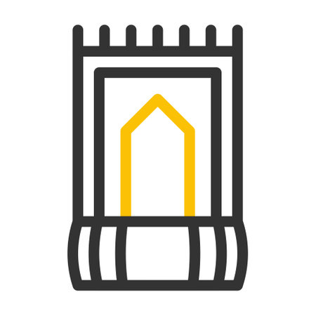 rug icon duocolor grey yellow style ramadan illustration vector element and symbol perfect. Icon sign from modern collection for web.のイラスト素材