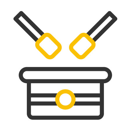 bedug drum icon duocolor grey yellow style ramadan illustration vector element and symbol perfect. Icon sign from modern collection for web.のイラスト素材