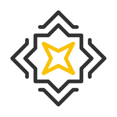 decoration icon duocolor grey yellow style ramadan illustration vector element and symbol perfect. Icon sign from modern collection for web.のイラスト素材
