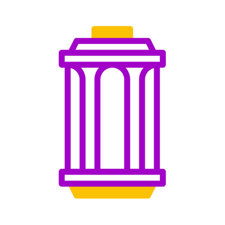 lantern icon duotone purple yellow style ramadan illustration vector element and symbol perfect. Icon sign from modern collection for web.のイラスト素材