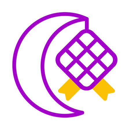 quran icon duotone purple yellow style ramadan illustration vector element and symbol perfect. Icon sign from modern collection for web.のイラスト素材