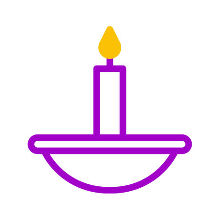 candle icon duotone purple yellow style ramadan illustration vector element and symbol perfect. Icon sign from modern collection for web.のイラスト素材