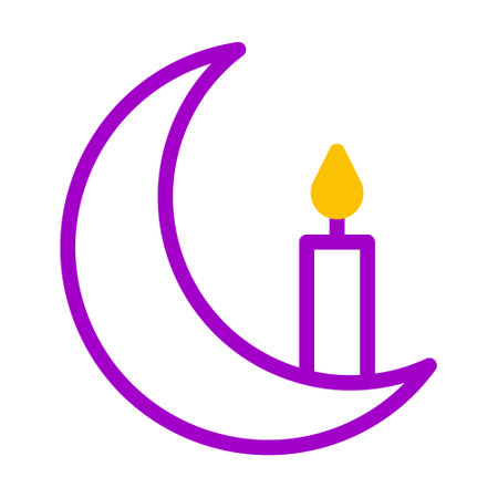 candle icon duotone purple yellow style ramadan illustration vector element and symbol perfect. Icon sign from modern collection for web.のイラスト素材