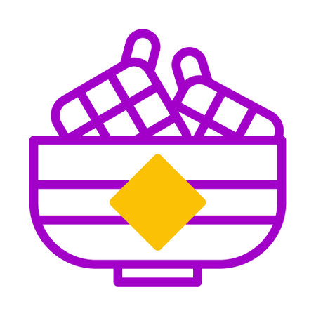 quran icon duotone purple yellow style ramadan illustration vector element and symbol perfect. Icon sign from modern collection for web.のイラスト素材