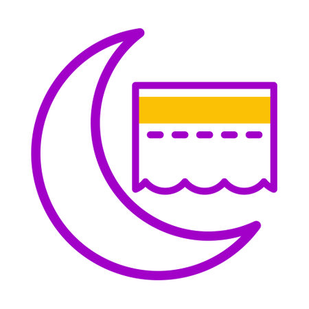 kaaba icon duotone purple yellow style ramadan illustration vector element and symbol perfect. Icon sign from modern collection for web.のイラスト素材