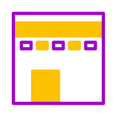 kaaba icon duotone purple yellow style ramadan illustration vector element and symbol perfect. Icon sign from modern collection for web.のイラスト素材
