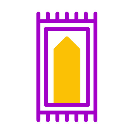 rug icon duotone purple yellow style ramadan illustration vector element and symbol perfect. Icon sign from modern collection for web.のイラスト素材