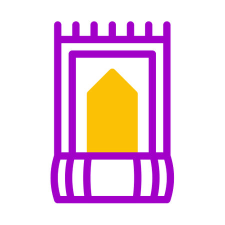 rug icon duotone purple yellow style ramadan illustration vector element and symbol perfect. Icon sign from modern collection for web.のイラスト素材