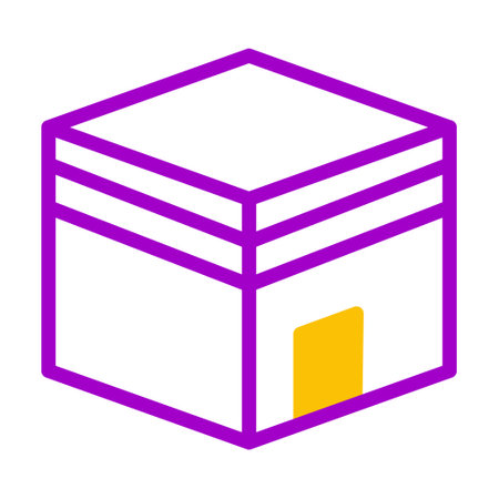 kaaba icon duotone purple yellow style ramadan illustration vector element and symbol perfect. Icon sign from modern collection for web.のイラスト素材