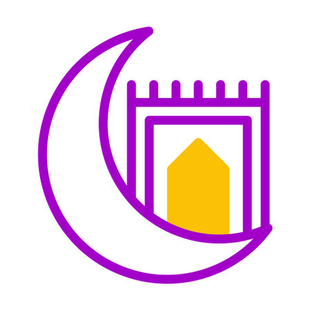 rug icon duotone purple yellow style ramadan illustration vector element and symbol perfect. Icon sign from modern collection for web.のイラスト素材