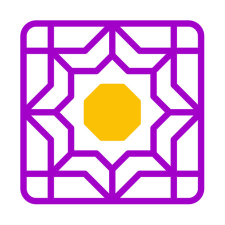 decoration icon duotone purple yellow style ramadan illustration vector element and symbol perfect. Icon sign from modern collection for web.のイラスト素材